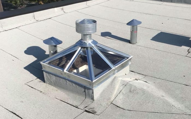 Dorval Montreal membrane roof and acrylic dome skylight